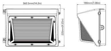 LED Wallpack - 60W/70W/80W Wattage Selectable - 10800 Max Lumens - 5000K Daylight - 120-277V - With Photocell - Bronze Finish