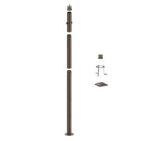 9 Foot Modular Light Pole - 5 Foot Base Height - 3 Foot Extension - 2 Lamp Holder Section - 1/2 Inch Threaded Hub Cap - Bronze Finish