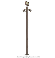 9 Foot Modular Light Pole - 5 Foot Base Height - 3 Foot Extension - 2 Lamp Holder Section - 1/2 Inch Threaded Hub Cap - Bronze Finish