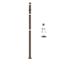 9 Foot Modular Light Pole - 5 Foot Base Height - 3 Foot Extension - 2 Lamp Holder Section  - Bronze Finish