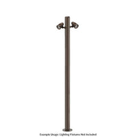 9 Foot Modular Light Pole - 5 Foot Base Height - 3 Foot Extension - 2 Lamp Holder Section  - Bronze Finish