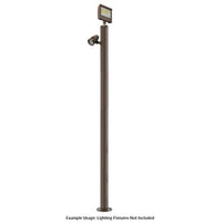 9 Foot Modular Light Pole - 5 Foot Base Height - 3 Foot Extension - 1 Lamp Holder Section - 1/2 Inch Threaded Hub Cap - Bronze Finish
