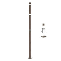 9 Foot Modular Light Pole - 5 Foot Base Height - 3 Foot Extension - 1 Lamp Holder Section  - Bronze Finish