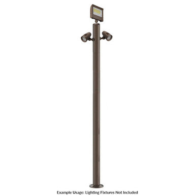 8 Foot Modular Light Pole - 5 Foot Base Height - 2 Foot Extension - 2 Lamp Holder Section - 1/2 Inch Threaded Hub Cap - Bronze Finish
