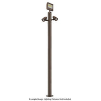 8 Foot Modular Light Pole - 5 Foot Base Height - 2 Foot Extension - 2 Lamp Holder Section - 1/2 Inch Threaded Hub Cap - Bronze Finish