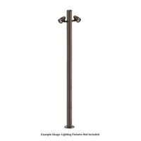 8 Foot Modular Light Pole - 5 Foot Base Height - 2 Foot Extension - 2 Lamp Holder Section  - Bronze Finish