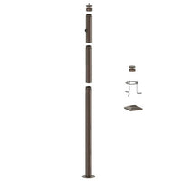 8 Foot Modular Light Pole - 5 Foot Base Height - 2 Foot Extension - 1 Lamp Holder Section - 1/2 Inch Threaded Hub Cap - Bronze Finish