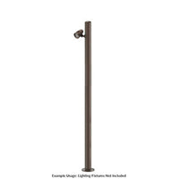 8 Foot Modular Light Pole - 5 Foot Base Height - 2 Foot Extension - 1 Lamp Holder Section  - Bronze Finish