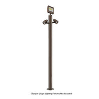 8 Foot Modular Light Pole - 3 Foot Base Height - 4 Foot Extension - 2 Lamp Holder Section - 1/2 Inch Threaded Hub Cap - Bronze Finish