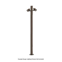 8 Foot Modular Light Pole - 3 Foot Base Height - 4 Foot Extension - 2 Lamp Holder Section  - Bronze Finish