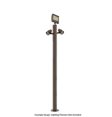 7 Foot Modular Light Pole - 5 Foot Base Height - 1 Foot Extension - 2 Lamp Holder Section - 1/2 Inch Threaded Hub Cap - Bronze Finish