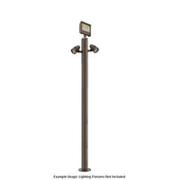 7 Foot Modular Light Pole - 5 Foot Base Height - 1 Foot Extension - 2 Lamp Holder Section - 1/2 Inch Threaded Hub Cap - Bronze Finish