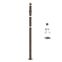 7 Foot Modular Light Pole - 5 Foot Base Height - 1 Foot Extension - 2 Lamp Holder Section - 1/2 Inch Threaded Hub Cap - Bronze Finish