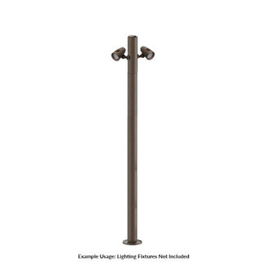 7 Foot Modular Light Pole - 5 Foot Base Height - 1 Foot Extension - 2 Lamp Holder Section  - Bronze Finish