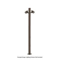 7 Foot Modular Light Pole - 5 Foot Base Height - 1 Foot Extension - 2 Lamp Holder Section  - Bronze Finish