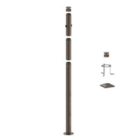 7 Foot Modular Light Pole - 5 Foot Base Height - 1 Foot Extension - 2 Lamp Holder Section  - Bronze Finish