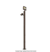 7 Foot Modular Light Pole - 5 Foot Base Height - 1 Foot Extension - 1 Lamp Holder Section - 1/2 Inch Threaded Hub Cap - Bronze Finish