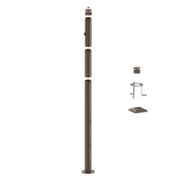 7 Foot Modular Light Pole - 5 Foot Base Height - 1 Foot Extension - 1 Lamp Holder Section - 1/2 Inch Threaded Hub Cap - Bronze Finish