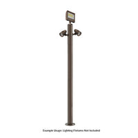 7 Foot Modular Light Pole - 3 Foot Base Height - 3 Foot Extension - 2 Lamp Holder Section - 1/2 Inch Threaded Hub Cap - Bronze Finish