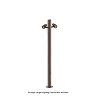 7 Foot Modular Light Pole - 3 Foot Base Height - 3 Foot Extension - 2 Lamp Holder Section  - Bronze Finish