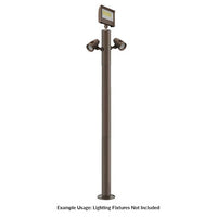 7 Foot Modular Light Pole - 2 Foot Base Height - 4 Foot Extension - 2 Lamp Holder Section - 1/2 Inch Threaded Hub Cap - Bronze Finish