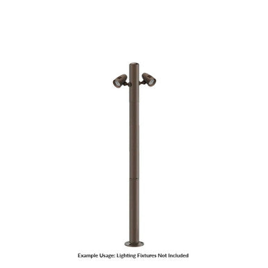 7 Foot Modular Light Pole - 2 Foot Base Height - 4 Foot Extension - 2 Lamp Holder Section  - Bronze Finish