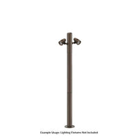 7 Foot Modular Light Pole - 2 Foot Base Height - 4 Foot Extension - 2 Lamp Holder Section  - Bronze Finish
