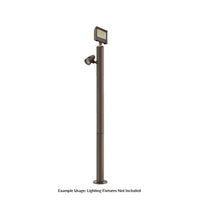 7 Foot Modular Light Pole - 2 Foot Base Height - 4 Foot Extension - 1 Lamp Holder Section - 1/2 Inch Threaded Hub Cap - Bronze Finish