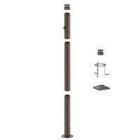 7 Foot Modular Light Pole - 2 Foot Base Height - 4 Foot Extension - 1 Lamp Holder Section  - Bronze Finish