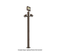 6 Foot Modular Light Pole - 5 Foot Base Height - 2 Lamp Holder Section - 1/2 Inch Threaded Hub Cap - Bronze Finish