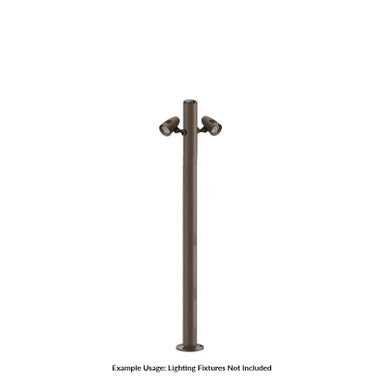 6 Foot Modular Light Pole - 5 Foot Base Height - 2 Lamp Holder Section  - Bronze Finish