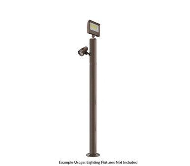 6 Foot Modular Light Pole - 5 Foot Base Height - 1 Lamp Holder Section - 1/2 Inch Threaded Hub Cap - Bronze Finish