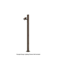 6 Foot Modular Light Pole - 5 Foot Base Height - 1 Lamp Holder Section  - Bronze Finish