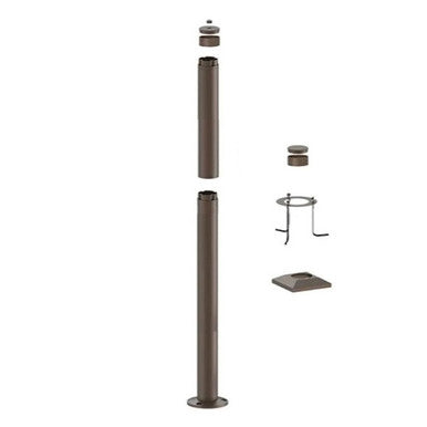 6 Foot Modular Light Pole - 3 Foot Base Height - 3 Foot Extension - 1/2 Inch Threaded Hub Cap - Bronze Finish