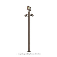 6 Foot Modular Light Pole - 3 Foot Base Height - 2 Foot Extension - 2 Lamp Holder Section - 1/2 Inch Threaded Hub Cap - Bronze Finish