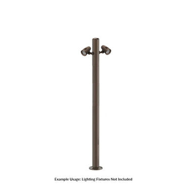 6 Foot Modular Light Pole - 3 Foot Base Height - 2 Foot Extension - 2 Lamp Holder Section  - Bronze Finish