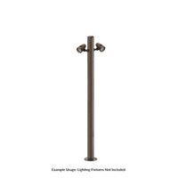 6 Foot Modular Light Pole - 3 Foot Base Height - 2 Foot Extension - 2 Lamp Holder Section  - Bronze Finish