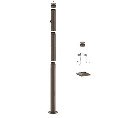 6 Foot Modular Light Pole - 3 Foot Base Height - 2 Foot Extension - 1 Lamp Holder Section - 1/2 Inch Threaded Hub Cap - Bronze Finish