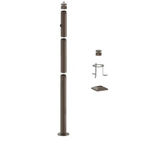 6 Foot Modular Light Pole - 3 Foot Base Height - 2 Foot Extension - 1 Lamp Holder Section - 1/2 Inch Threaded Hub Cap - Bronze Finish
