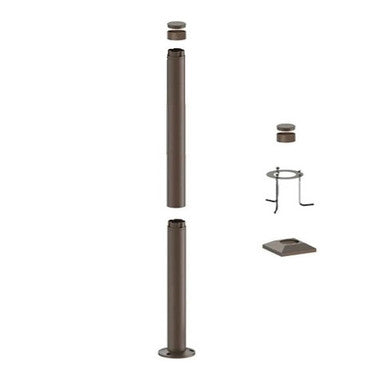 6 Foot Modular Light Pole - 2 Foot Base Height - 4 Foot  Extension - 1/2 Inch Threaded Hub Cap - Bronze Finish