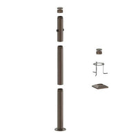 6 Foot Modular Light Pole - 2 Foot Base Height - 3 Foot Extension - 2 Lamp Holder Section  - Bronze Finish