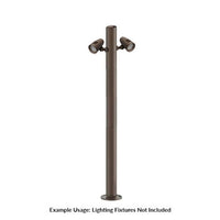 6 Foot Modular Light Pole - 2 Foot Base Height - 3 Foot Extension - 2 Lamp Holder Section  - Bronze Finish