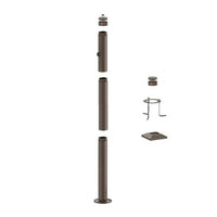 6 Foot Modular Light Pole - 2 Foot Base Height - 3 Foot Extension - 1 Lamp Holder Section - 1/2 Inch Threaded Hub Cap - Bronze Finish