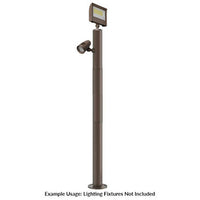 6 Foot Modular Light Pole - 2 Foot Base Height - 3 Foot Extension - 1 Lamp Holder Section - 1/2 Inch Threaded Hub Cap - Bronze Finish