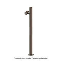 6 Foot Modular Light Pole - 2 Foot Base Height - 3 Foot Extension - 1 Lamp Holder Section  - Bronze Finish