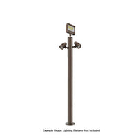 5 Foot Modular Light Pole - 3 Foot Base Height - 1 Foot Extension - 2 Lamp Holder Section - 1/2 Inch Threaded Hub Cap - Bronze Finish