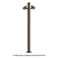 5 Foot Modular Light Pole - 3 Foot Base Height - 1 Foot Extension - 2 Lamp Holder Section  - Bronze Finish