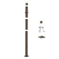 5 Foot Modular Light Pole - 3 Foot Base Height - 1 Foot Extension - 2 Lamp Holder Section  - Bronze Finish