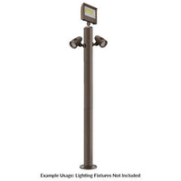 5 Foot Modular Light Pole - 2 Foot Base Height - 2 Foot Extension - 2 Lamp Holder Section - 1/2 Inch Threaded Hub Cap - Bronze Finish