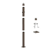 5 Foot Modular Light Pole - 2 Foot Base Height - 2 Foot Extension - 2 Lamp Holder Section - 1/2 Inch Threaded Hub Cap - Bronze Finish